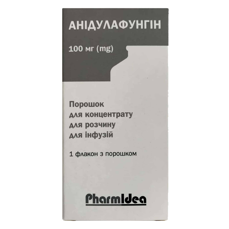 АНІДУЛАФУНГІН порошок для концентрату для розчину для інфузій по 100 мг; по 1 флакону з порошком у картонній пачці